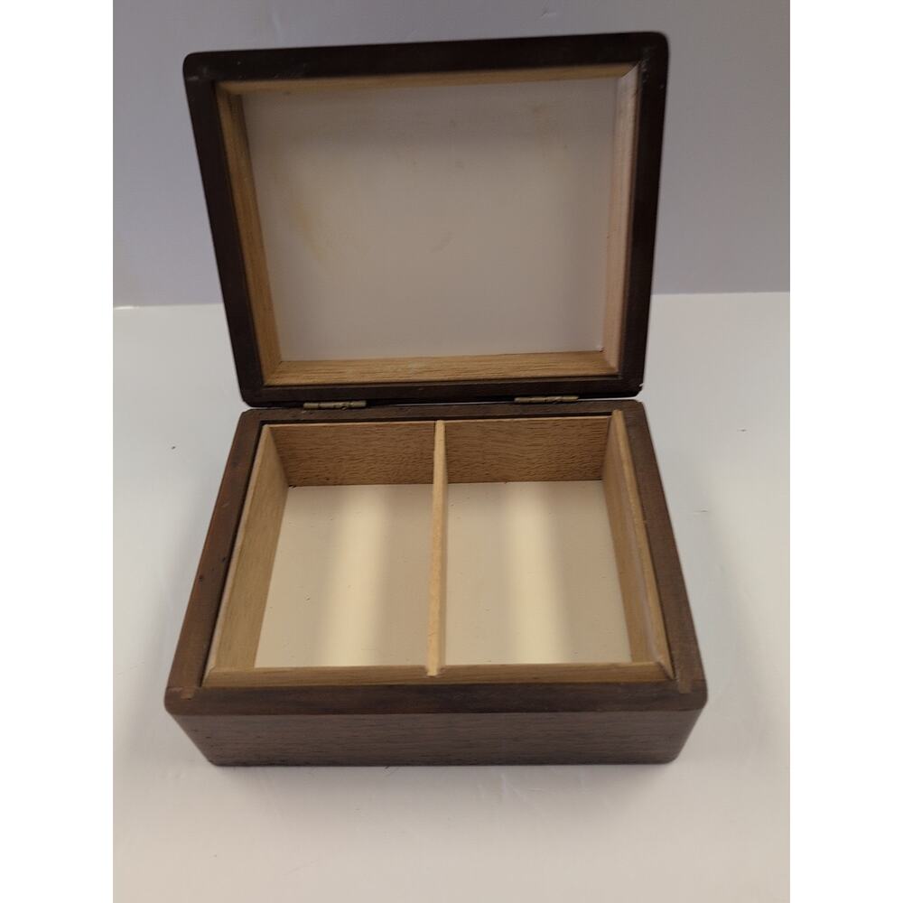 Vintage Decatur Indust. Deco Genuine Walnut Cigarette Humidor W/ Removable Divid - Picture 2 of 14